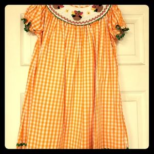 Smocked Turkey dress.  Great for Thanksgiving